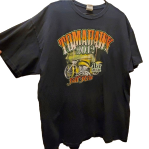 XL Mens biker tshirt tomahawk fall ride